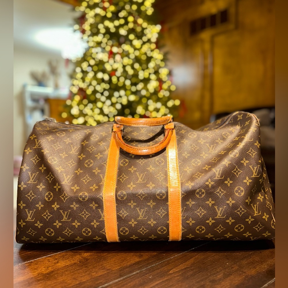 Louis Vuitton Classic Monogram Keep All 55 Duffle Overnight Bag WITH COA!